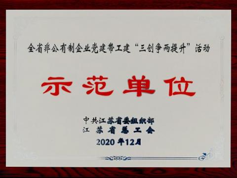 pp电子集团荣获全省非公有制企业党建带工建 “三创争两提升”活动树模单位